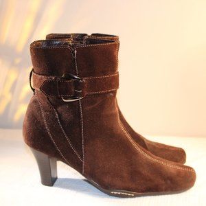 Aerosoles Brown Suede Cinchronize Bootie Size 11